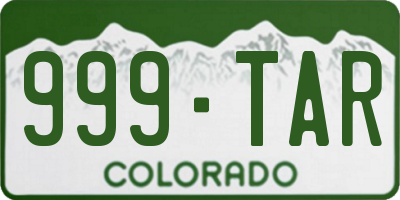 CO license plate 999TAR