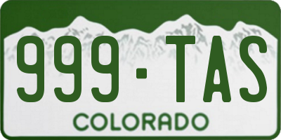 CO license plate 999TAS