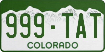 CO license plate 999TAT