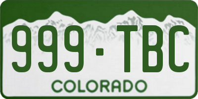 CO license plate 999TBC