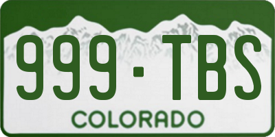 CO license plate 999TBS