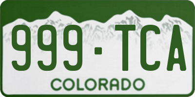 CO license plate 999TCA