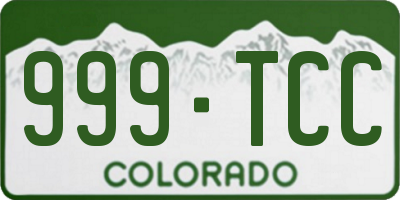CO license plate 999TCC