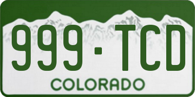 CO license plate 999TCD