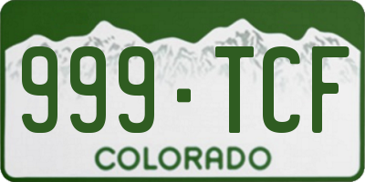 CO license plate 999TCF