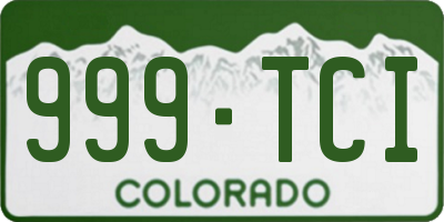 CO license plate 999TCI