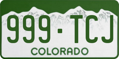 CO license plate 999TCJ