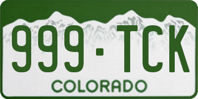 CO license plate 999TCK