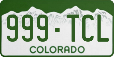 CO license plate 999TCL