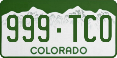 CO license plate 999TCO