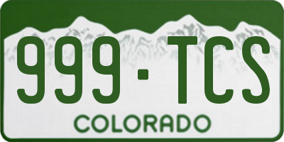 CO license plate 999TCS