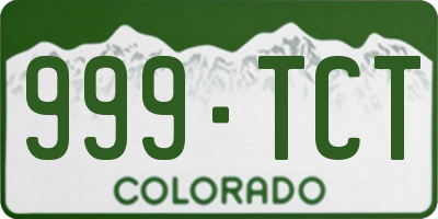 CO license plate 999TCT
