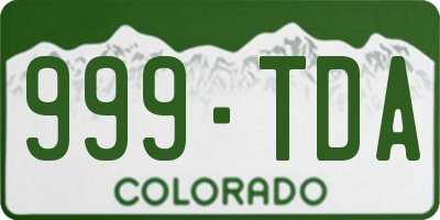 CO license plate 999TDA