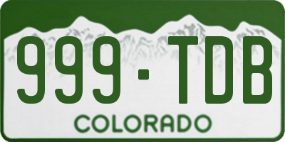 CO license plate 999TDB