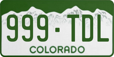 CO license plate 999TDL