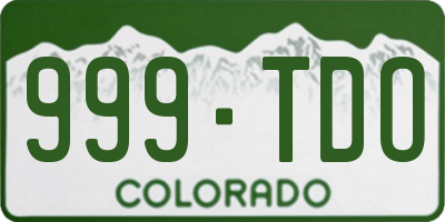 CO license plate 999TDO