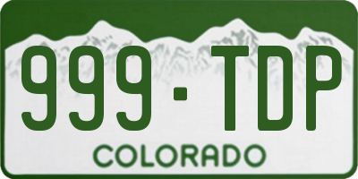 CO license plate 999TDP