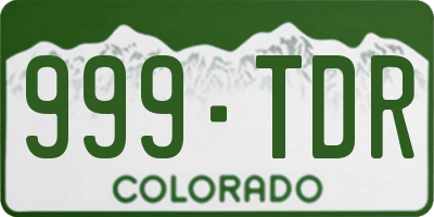 CO license plate 999TDR