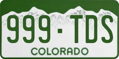 CO license plate 999TDS