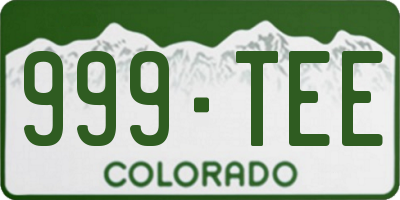 CO license plate 999TEE