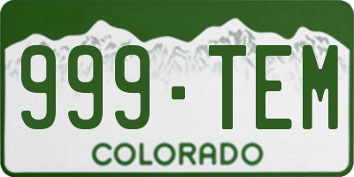 CO license plate 999TEM