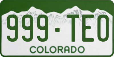 CO license plate 999TEO