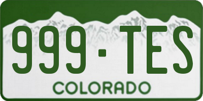 CO license plate 999TES