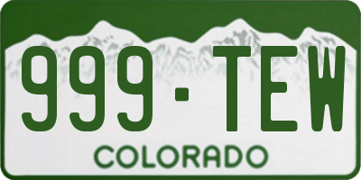 CO license plate 999TEW