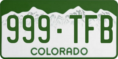 CO license plate 999TFB