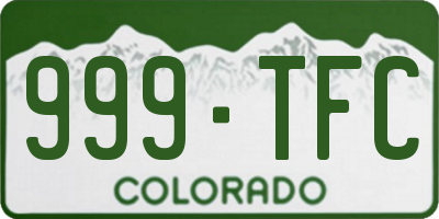 CO license plate 999TFC