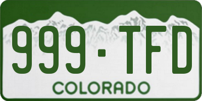 CO license plate 999TFD