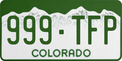 CO license plate 999TFP