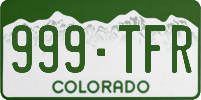 CO license plate 999TFR