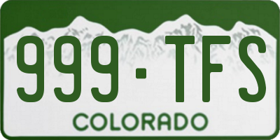 CO license plate 999TFS