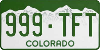 CO license plate 999TFT
