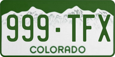 CO license plate 999TFX