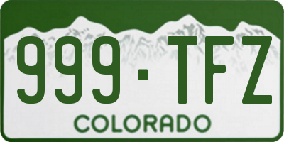 CO license plate 999TFZ
