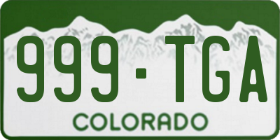CO license plate 999TGA