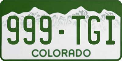 CO license plate 999TGI