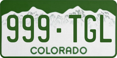 CO license plate 999TGL