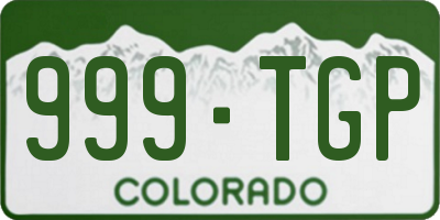 CO license plate 999TGP