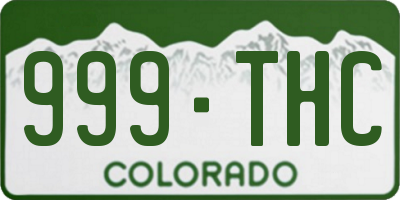 CO license plate 999THC
