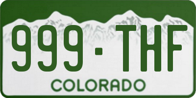 CO license plate 999THF