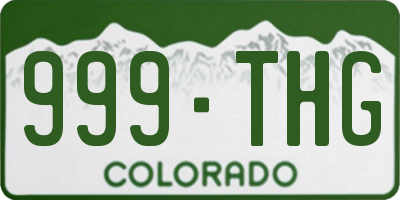 CO license plate 999THG