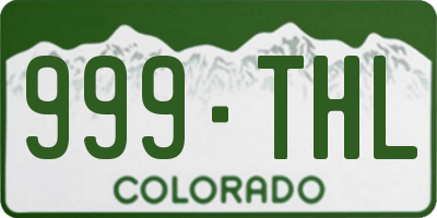 CO license plate 999THL