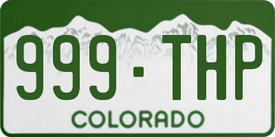 CO license plate 999THP