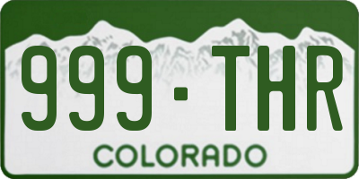 CO license plate 999THR