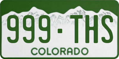 CO license plate 999THS