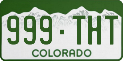 CO license plate 999THT