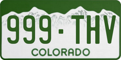 CO license plate 999THV
